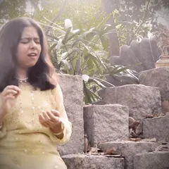 Another still from the "mādhava māmava" video. We filmed this outdoors to capture a sense of natural serenity that matches the song's devotional feel.
