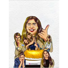 A special birthday gift, this digital illustration is a collage of memories. I combined several favorite moments into one artwork, placing the birthday girl right at the center of her celebration.