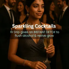 For pre-wedding cocktail parties and social events, an IV Drip can be your secret weapon. It provides an instant detox to help flush out toxins and revive your skin's natural glow, so you can celebrate without worry.