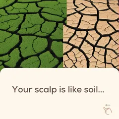 Your scalp is like soil. If the soil is dry and cracked, nothing can grow. But if it's healthy and nourished, your hair will flourish.