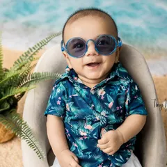 Bringing the beach to the studio for this cool little guy. My themed sessions are designed to be fun and playful, letting your baby's personality shine.
