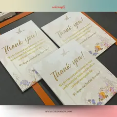 We also design and print personalized "Thank You" cards to accompany your wedding gifts. This small detail adds a layer of warmth and gratitude, making your gift even more special.
