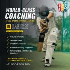 We are excited to announce our new cricket coaching center at St. Stanislaus High School, Bandra. The facility features natural wickets, covered nets for year round training, and personalized attention from our certified coaches for players aged 5 to 19.