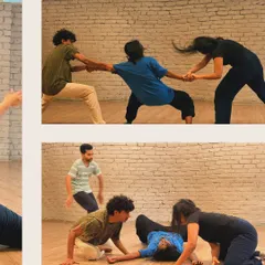Exploring connection and physical tension through partner work. These exercises build trust and teach actors how to physically tell a story together.
