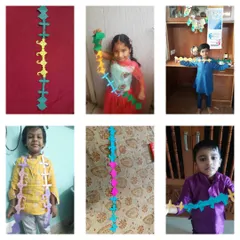 Look at the pride and joy in their creations! For Ganesh Chaturthi, children used various materials like clay, leaves, and paper to create their own Ganesha figures. This is a wonderful fusion of art, culture, and personal expression.