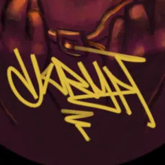 A close-up of my digital graffiti tag, 'DKRYPT'. This is the purest form of my lettering style, created on an iPad, and can be used as a signature element in larger designs or as a standalone graphic for branding.