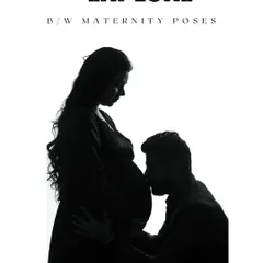 A powerful black and white silhouette of a partner kissing the baby bump. This artistic shot is all about emotion and form, creating a timeless and intimate portrait.