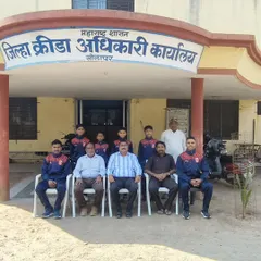 The official send-off for our national team. The U-14 boys' team and coaches gather at the District Sports Officer's office in Solapur before their pre-competition training camp. We are proud to represent Maharashtra.