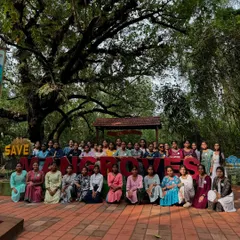 Students learning about the importance of mangrove ecosystems during a guided tour in Honnavara. My educational trips are designed to be interactive and informative.