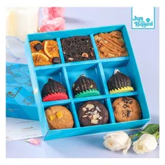 Our assorted Modak box for Ganpati, featuring our unique cake modaks alongside other festive cookies and brownies.