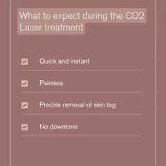 What can you expect during a CO2 laser treatment for skin tags? The procedure is quick, painless, precise, and involves no downtime, so you can get back to your routine immediately.