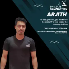 Introducing Arjith. He inspires our gymnasts with the philosophy that it takes both strength to hold on and courage to let go.