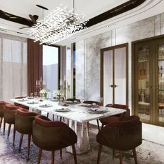 This view shows the ample natural light entering the dining space. A well-lit dining area is crucial in Vastu as it is believed to enhance the positive energy of the food and promote healthy digestion and conversation.