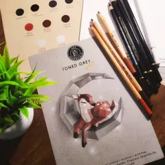 A review of some wonderful art products I received. Here is a drawing I did on Art Essentials toned grey paper using Koh-i-Noor pencils.