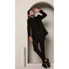 This pose captures the artistic flair of the Celectial Shrug Set. It's designed for the man who wants to push boundaries and express his style with confidence.