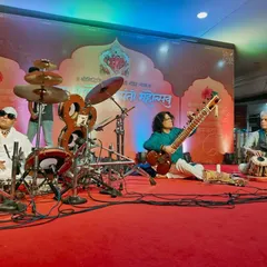 A full stage view of our performance at Siddhivinayak Temple. The energy of performing with Sivamani ji and Fazal Qureshi ji in such a divine place is indescribable.