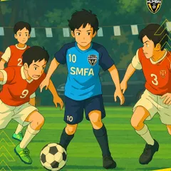 The calm in chaos. An anime-style graphic of our number 10, conducting the tempo of the game. We train creators and decision-makers.