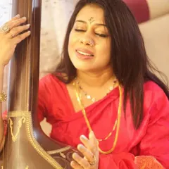 Immersed in my music with my tanpura. This instrument is the soul of my classical practice, helping me stay rooted in the traditions of Thumri and Ghazal even as I explore new compositions.