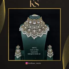 The Rakul Preet-inspired bridal set in a classic all-pearl version. This timeless look is perfect for the bride who loves understated elegance.