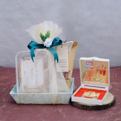 Elegant Gifting for Every Occasion. This festive hamper combines our gourmet baked goods, like Baked Masala Mathri, with traditional elements. It's a perfect example of how we create thoughtful gifts for corporate clients and loved ones alike.