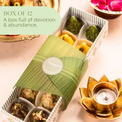 A box full of devotion and abundance. For Ganesh Chaturthi, I offer beautifully arranged Modak boxes in various sizes, perfect for offering to Bappa or sharing with family and friends.