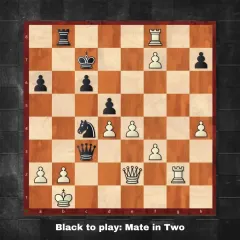 Test your tactical skills with this puzzle. Black is to play and find a checkmate in two moves. Analyze the position and find the winning combination.