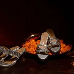 Every look starts from the ground up. These handcrafted heels by Nidhi Bhandari are where precision, comfort, and elegance come together. The delicate embellishments add a touch of glamour, perfect for a festive power walk.