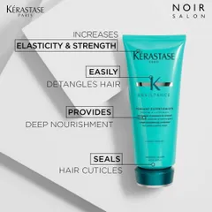 Kérastase Résistance Fondant Extentioniste is a powerful conditioner that strengthens long hair, detangles effortlessly, and seals cuticles to prevent breakage and promote healthy growth.