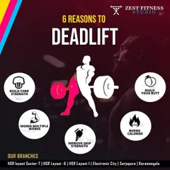 The deadlift is a powerful compound exercise. This graphic breaks down six key benefits, including building core strength, improving grip, working multiple muscles at once, and burning significant calories.