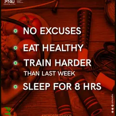 My core principles for success: No excuses, eat healthy, train harder than last week, and get 8 hours of sleep. Follow these, and you will see results.