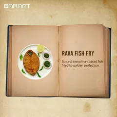 From our recipe book, the Rava Fish Fry is a coastal classic. Spiced, semolina-coated fish is fried to golden perfection.