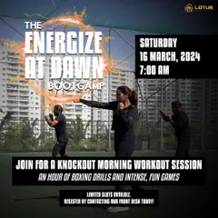 Join our "Energize at Dawn" bootcamp for a knockout morning workout. This session on our rooftop turf includes an hour of boxing drills and intense, fun games.