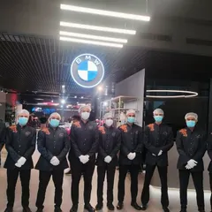We are proud to be a preferred catering partner for BMW Deutsche Motoren. This image captures our team on-site, ready to provide an exceptional food and beverage service for their exclusive event.