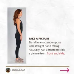 Stand in a relaxed, natural pose and have a friend take a picture from the front and the side. These photos will be our reference for analyzing your proportions.