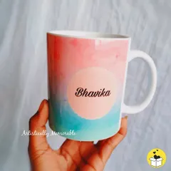 Here's another example of a custom name mug, created for Bhavika. It's a perfect addition to any birthday or anniversary hamper.
