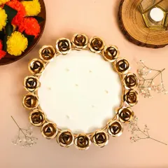 Festivities are in the air with our Rose Candle Bowl. This large, multi-wick urli is a perfect statement piece for your Diwali celebrations.