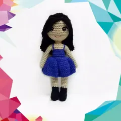 This is one of the two best friend dolls, wearing a lovely blue dress. I craft each look-alike doll by hand to match the photos and descriptions provided by my clients.