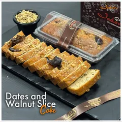 A wholesome and delicious choice, our Dates and Walnut Slice Cake is packed with natural sweetness and nutty texture. Each slice is a perfect companion to your morning coffee or evening tea.