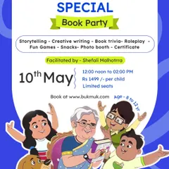 I host special book parties dedicated to celebrated authors like Sudha Murthy. This event for kids aged 8 to 12 includes storytelling, creative writing, book trivia, and roleplay based on her inspiring books.