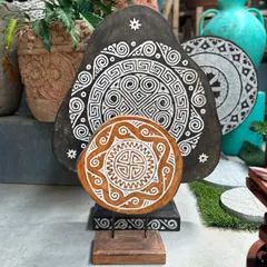 A look at our Aztec-inspired panels in two different finishes. The natural wood and white carving offers a warm, bohemian feel, while the black and white version provides a more graphic, modern statement.