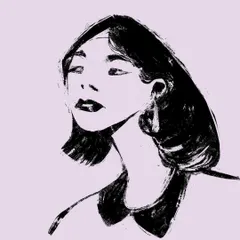 This portrait study uses sharp, confident lines to create a sense of attitude and style. It's an exploration of character through a minimalist graphic approach.