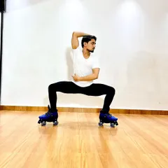 A unique fusion of ballet poses and roller skating. I love experimenting with different art forms to create something new and exciting.