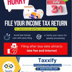 For salaried individuals and other specified taxpayers, the 31st July deadline is the most important date in the tax calendar. We encourage early filing to avoid the last minute rush and recommend e-verifying your return for speedy processing. Filing after this date automatically attracts a late fee and interest.