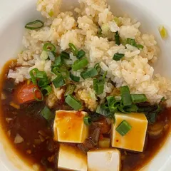 A comforting bowl of Mapo Tofu with sticky rice, served as one of the main courses. Plated individually, each dish is given the care and attention it deserves.