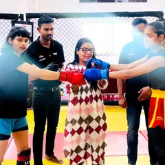 The face-off before the battle at the Delhi State MMA Championship 2024. Our female warriors are ready to fight and win. We dominated this event, securing the first prize trophy with 8 gold medals.