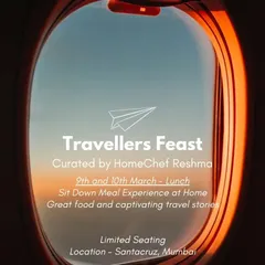 Announcing one of my 'Travellers Feast' events. These lunches and dinners are a chance to sit down with fellow food and travel lovers to share a meal and captivating stories.