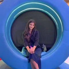 Just sitting in this cool, futuristic pod at the Jio World Centre during the Wave Summit. The whole event was beautifully organized.