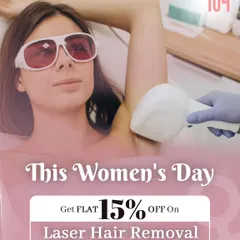 A client undergoes a comfortable underarm laser hair removal session. She is wearing protective eyewear while our technician uses the handheld device to deliver targeted energy, ensuring a safe and effective treatment.