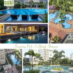 A swimming pool is more than an amenity; it is a lifestyle statement. This collage displays our versatility in designing aquatic experiences, from resort-style rooftop pools and serene infinity edges to expansive water bodies that act as social hubs in high-density residential projects.