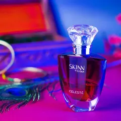 A moody and atmospheric product shot of a Skinn by Titan perfume bottle. Capturing glass and reflective surfaces requires precise lighting control, and this image shows how I create a specific vibe for cosmetic and fragrance photography.
